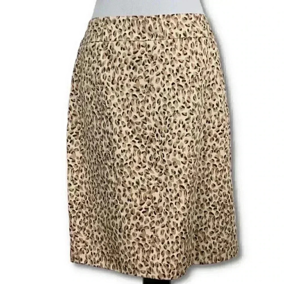 Valerie Bertinelli womens skirt size 10 tan cheetah print pencil - Picture 10 of 10